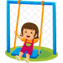 Girl Kids Sitting On A Swing  Icon
