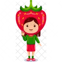 Girl kids strawberry character  Icon