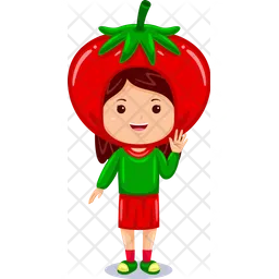 Girl kids tomato character  Icon