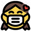 Girl Love Emoji With Face Mask Emoji Icon