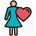 Girl Valentine Day Heart Icon