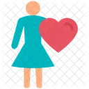 Girl Valentine Day Heart Icon