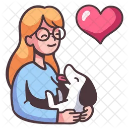 Girl Love Dog  Icon