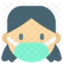Girl Passenger With Mask Icon