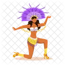 삼바 브라질 카니발 브라질 댄서를 공연하는 소녀 아이콘