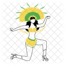 Girl Performing Samba Brazil Girl Brazil Icon