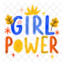 Girl Power Feminist Typography Icon