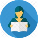 Book Reading Girl Learning Icon