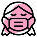 Girl Sad Emoji With Face Mask Emoji Icon