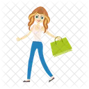 Girl Shopping Buying Icon