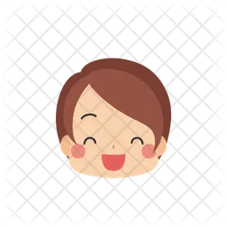 Girl Smiling cheerfully  Icon