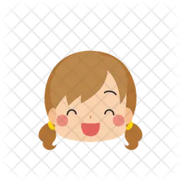 Girl Smiling cheerfully  Icon