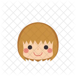 Girl smiling face  Icon