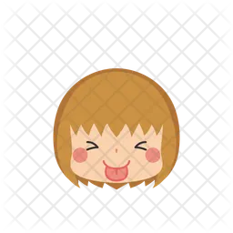 Girl sticking out his tongue in tune  Icon