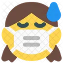Girl Sweat Emoji With Face Mask Emoji Icon