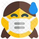 Girl Sweat Emoji With Face Mask Emoji Icon