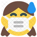 Girl Sweat Emoji With Face Mask Emoji Icon