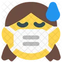 Girl Sweat Emoji With Face Mask Emoji Icon