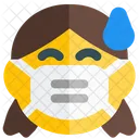 Girl Sweat Emoji With Face Mask Emoji Icon