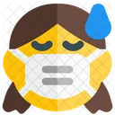 Girl Sweat Emoji With Face Mask Emoji Icon