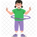 Girl twirling hula hoop  Icon