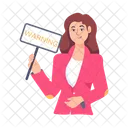 Manager Warning Warning Board Girl Warning Icon