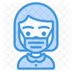 Girl Wear Medical Mask  Icon