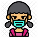 Girl Wear Medical Mask Girl Cute Icon