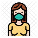 Woman Wear Medical Mask Woman Female Icône
