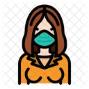 Woman Wear Medical Mask Woman Female Icône