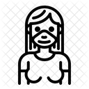 Woman Wear Medical Mask Woman Female Icône