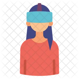 Girl Wear Vr Headset  Icon