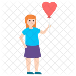 Girl With Balloon  Icon