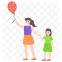Girl With Balloon Balloon Game Girl Playing Icon