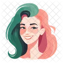 Girl with colored hair  Icon