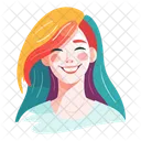 Girl with colored hair  Icon