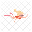 Snorkeling Girl Mask Icon