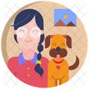 Girl With Dog  Icon