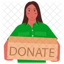 Girl with donation box  Icon