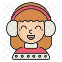 Girl With Earmuffs  Icon