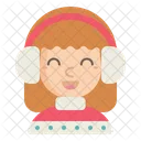 Girl With Earmuffs Icon