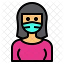 Girl With Facemask  Icon