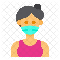 Girl With Facemask  Icon