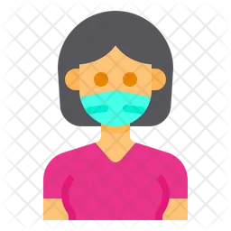 Girl With Facemask  Icon