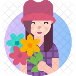 Girl with flower  Icon
