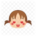 Girl Emoji Heart Shaped Eyes Icon