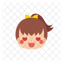 Girl Emoji Heart Shaped Eyes Icon