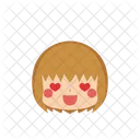 Girl Emoji Heart Shaped Eyes Icon