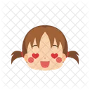 Girl Emoji Heart Shaped Eyes Icon
