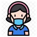 Girl With Mask  Icon